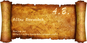 Albu Benedek névjegykártya